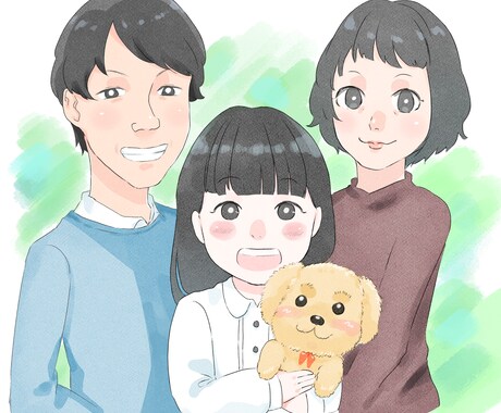 大量購入可！優しい雰囲気の似顔絵描きます 子供からお年寄り、ペットまで。大人数も対応します。 イメージ2