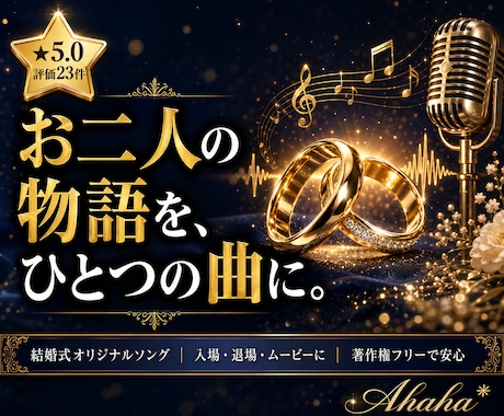 結婚式用のオリジナルソングをお作りします 著作権フリーのオリジナル結婚式ソングをお作りします。 イメージ1