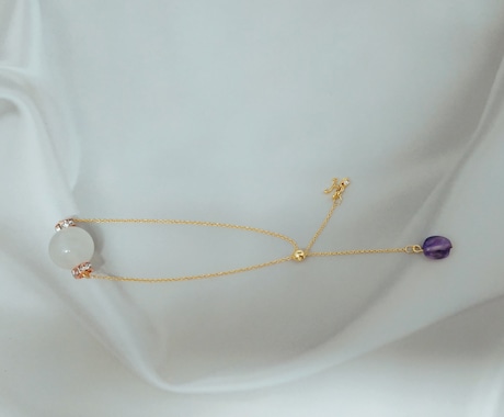 世界にひとつだけ天然石×ガラスのペアアクセ作ります 特別な日も日常の感謝も♡2人のお揃いのアクセサリーを贈ろう♡ イメージ2