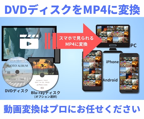 DVD/Blu-rayをMP4に変換します プロ品質でスマホで観れる動画に変換します イメージ1
