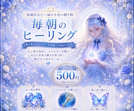 朝一番に【浄化】【愛と光】を３日間お送り致します 貴方の弱った場所を探してヒーリングも同時にいたします。 イメージ2