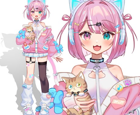 Vtuber立ち絵パーツ分けイラストを作成します デザインからパーツ分けまで行います！ イメージ2