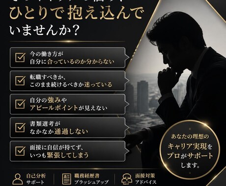 現役採用部門長がキャリアの棚卸しと整理を行います 年間300名選考のプロが、モヤモヤを解消し自分の強みを明確化 イメージ2