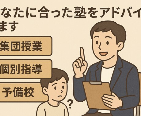 あなたに合った塾選びのアドバイスをします 塾を探している・変えたいと思っている方へ イメージ1