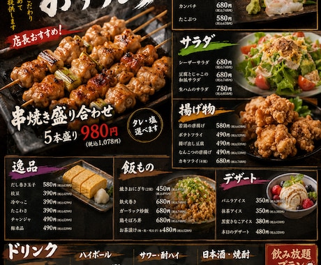 飲食店のメニュー制作をします 売上アップにつながるデザインをご提案します イメージ2