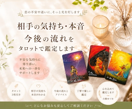 相手の気持ちと今後の流れを鑑定します 相手の本音を読み解き未来への道標をお伝えします イメージ1