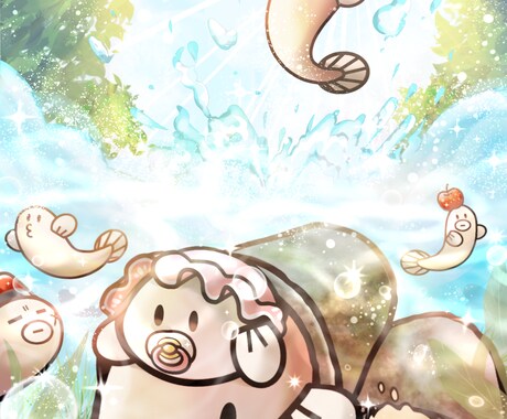 ゆるふわでかわいいうなぎイラスト描きます 個性的なアイコンや壁紙作成します イメージ2