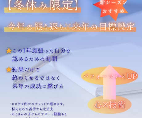 子どもの心を整えます 冬休み限定　1年の振り返りをし来年に向けて目標を設定します イメージ1