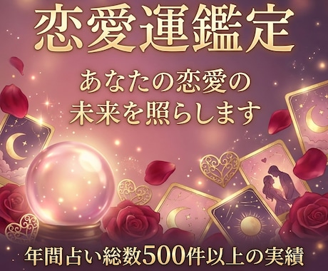 年間占い総数500人越えの占い師が恋愛運を占います あなたの恋愛運を占います。鑑定書付きで何度でも見直せます。 イメージ1