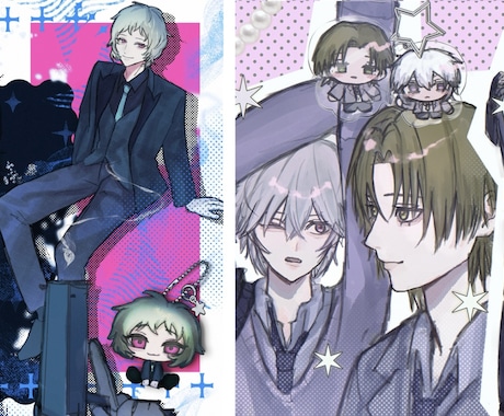 詰め込みイラスト/好きなキャラを詰め込みます イメージ・モチーフから素敵なイラストに仕上げます イメージ1