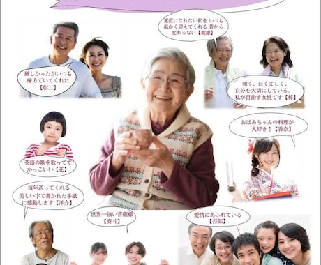 全員の顔写真を載せた、大きい寄せ書きを制作します 誕生日、お祝い、敬老の日のプレゼントに♪(人数追加料金なし) イメージ1