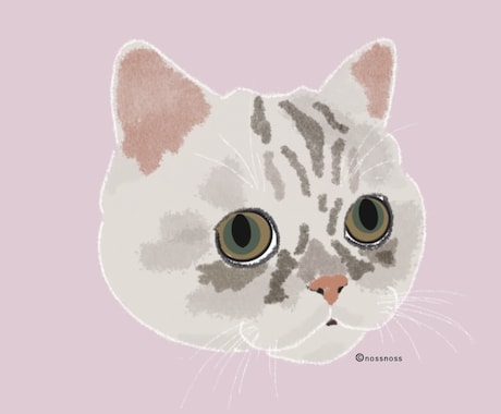 インテリアにも馴染む、猫ちゃんの似顔絵お描きします 空間に自然と溶け込む、落ち着いたタッチで丁寧に仕上げます イメージ1