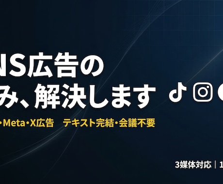 SNS広告の悩みテキストで相談できます 3媒体対応・会議不要・1テーマ完結で即アドバイス イメージ1