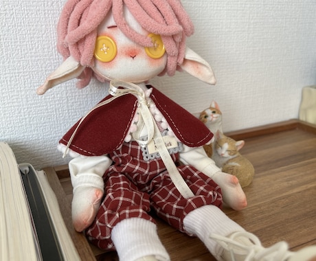 CCDOLL・手作りぬいぐるみを販売します 完全一点もの・即納OK・赤い制服のうさぎさん イメージ1