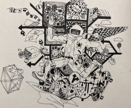 モノクロアート描きます ゼンタングル風のイラストいかがですか？ イメージ2