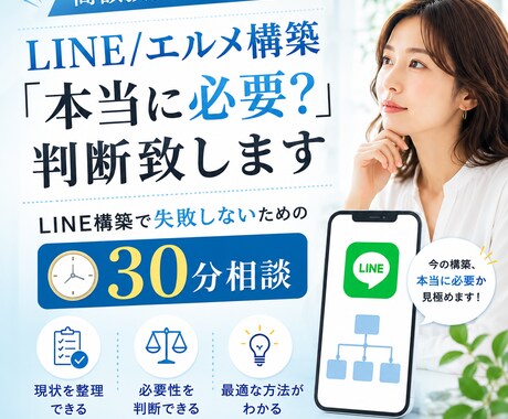 LINE/エルメ構築「本当に必要？」判断致します 高額投資の前に。LINE構築で失敗しないための30分相談 イメージ1