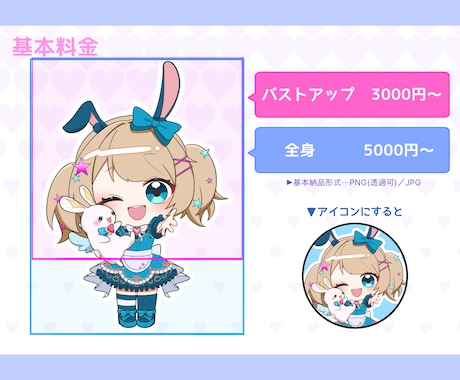 かわいい魅力upなミニキャラ描きます 【5名様限定価格】VTuber、SNS、配信やグッズ等◎ イメージ2