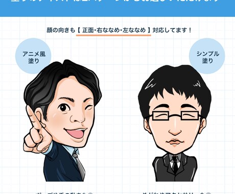 リアル風ポップな似顔絵お描きします 商用◎人柄を伝えるビジネスシーンにぴったりな似顔絵です！ イメージ2