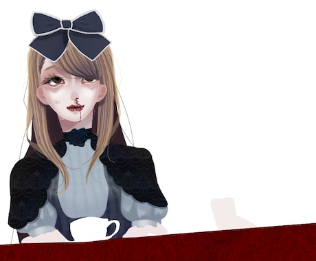 暗い雰囲気のイラスト描きます 悲しかったり病んでいたりどこか不安定な絵柄です。 イメージ2