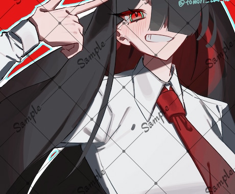 表情重視◎シンプル塗りの胸上イラストを制作します 表情や雰囲気を大切にした、シンプルな胸上イラストを制作します イメージ2