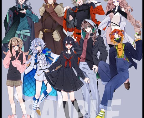 人目を引くキャラクター立ち絵を制作致します TRPG・ゲーム・配信用のキャラクター立ち絵を制作致します！ イメージ2
