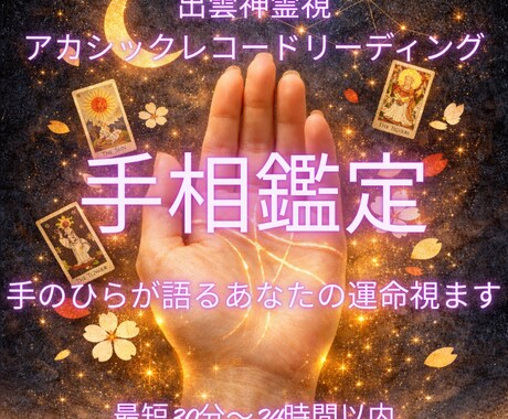 出雲手相鑑定|手のひらが語るあなたの運命視ます 写真を視て出雲六術と融合する本格鑑定書PDF イメージ1