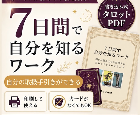 7日間で自分を知るワーク｜自分の取扱手引き作れます イメージ1