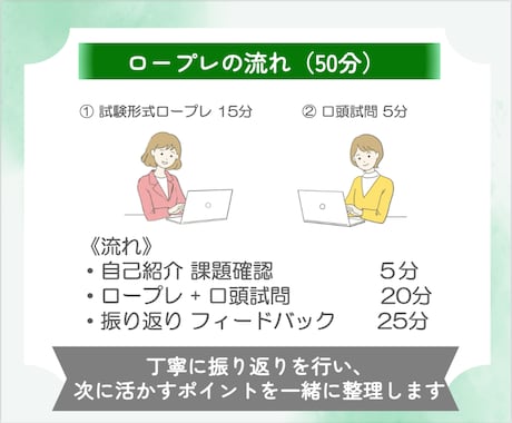 キャリアコンサルタント実技ロープレ練習します 50分ロープレ1回＋丁寧なフィードバック｜改善ポイント整理 イメージ2