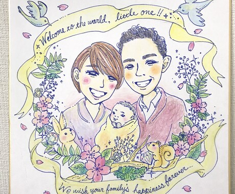 似顔絵、その他ご希望のウェルカムボード描きます 結婚式が近い方、プレゼントや感謝の気持ちを伝えたい方 イメージ2