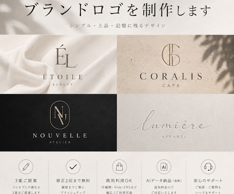 ブランド価値を高めるロゴを制作しますます イメージ1