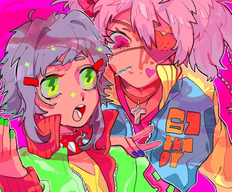 かわいい女の子のイラスト描きます 可愛い物好きの方を満足させます！任せてください！ イメージ2