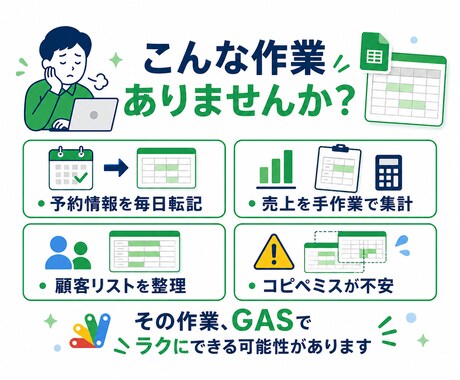 毎日のコピペ作業を自動化します 転記・集計・顧客整理をGASで効率化 イメージ2