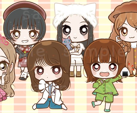 シンプルなデフォルメイラストお描きします 商用可◆Illustrator使用◆イラレデータ納品承ります イメージ2