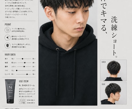 美容師専用AIデザインプロンプトを提供します 雑誌級ヘアカタログをAIで再現 イメージ1