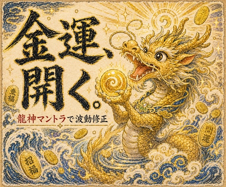龍神マントラで波動修正。金運商売繁盛を引き寄せます 霊視診断＋龍神マントラご祈祷で金運の波動を根本から開く イメージ1