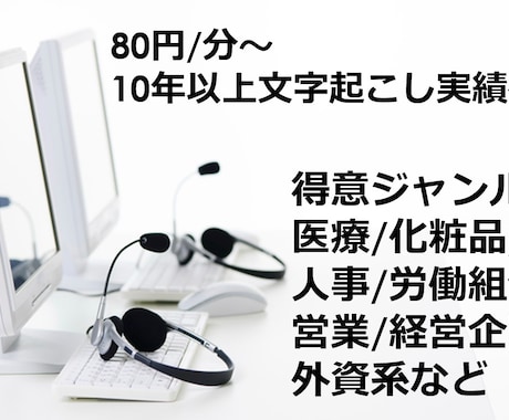 音声データの文字起こしを行います 10年以上の経験をもとに安定した質を心がけています！ イメージ1