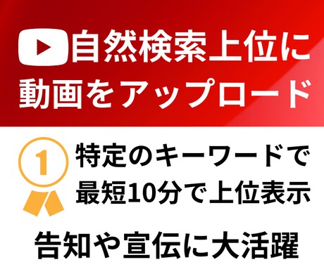 お客様の動画をYouTubeで検索1〜3位にします 【お試し価格】最短10分で自然検索上位に動画をアップ イメージ1