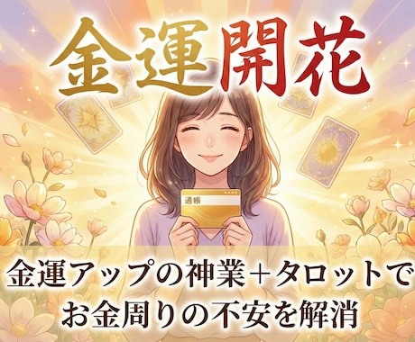 神業×タロットで金運開花/お金の不安を軽減させます 毎月の支払いがキツくなり始めた今こそ、立て直しどきです。 イメージ1