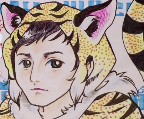 寄せ書きの中心のイラスト描きます 似顔絵、テキストメッセージ、何でもOKです イメージ1