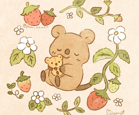 商用OK!絵本風かわいいイラスト制作します アイコン、挿絵、ヘッダー、グッズ etc...幅広く対応◎ イメージ1