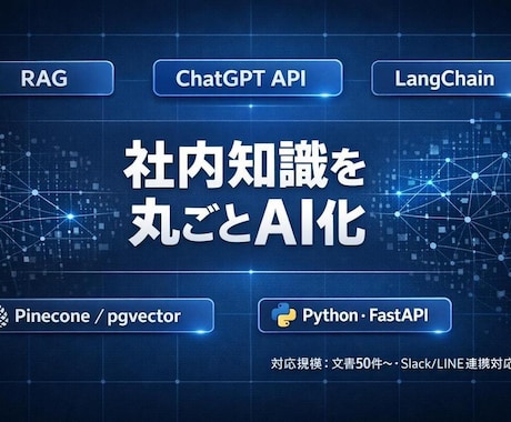 社内文書AI検索RAGシステムを開発します 社内情報を外に出さずChatGPT品質のAI検索を実現 イメージ1
