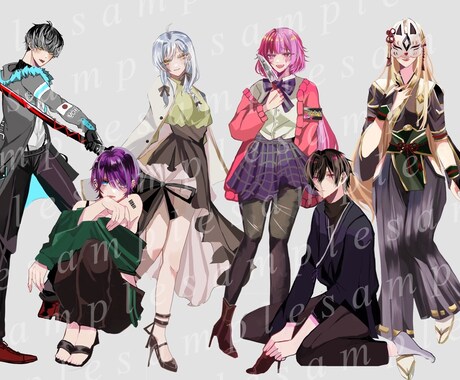 TRPG、配信用立ち絵作成します 男女、可愛い子からイケメンまで顔がいい子を作成します イメージ2