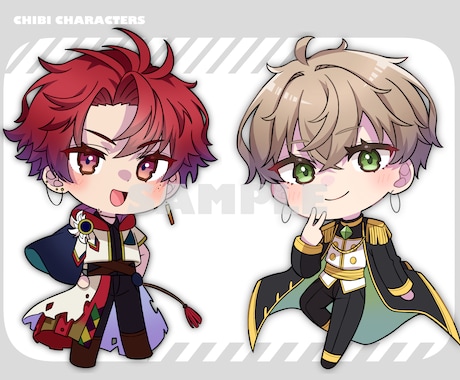 商用利用可！目立つミニキャライラスト制作します 【最短納期２日＋無料修正２回】アイコン・配信・グッズなどに イメージ2