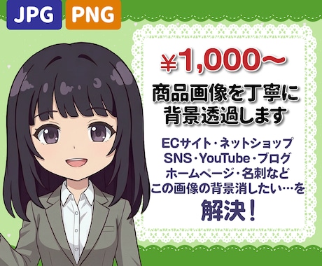 商品画像・人物写真を丁寧に背景透過いたします ECサイト・SNS・チラシ制作などに使いやすい画像へ！ イメージ1