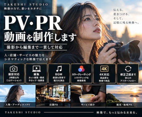 PR動画を撮影から編集まで制作しますます 企業・店舗・サービスの魅力をシネマティックな映像で伝えます イメージ1
