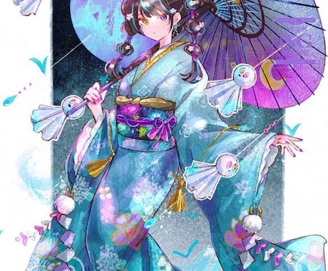 物語や世界観のある、一枚絵お描きします 和風で儚いイラストが得意です。商用利用ok イメージ1