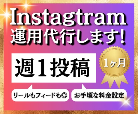 週1回投稿！30日間インスタ運用代行します 追加料金なしで動画作成◎効果的に拡散させます！ イメージ1
