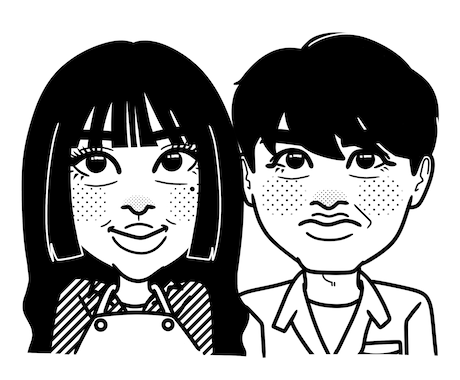 可愛いモノクロ似顔絵描きます イメージ1