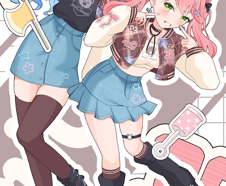アニメ塗りで女の子イラスト制作いたします かわいい女の子イラストならおまかせください！ イメージ2