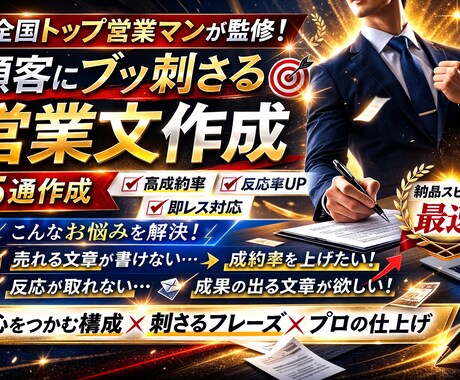 爆反響！全国営業No1がブッ刺さり営業文を考えます 相手の客層・属性に合わせたブッ刺さる営業文を作成 イメージ2